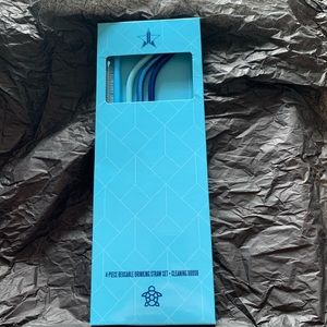 Jeffree Star Metal Straw 4 Pack Blue